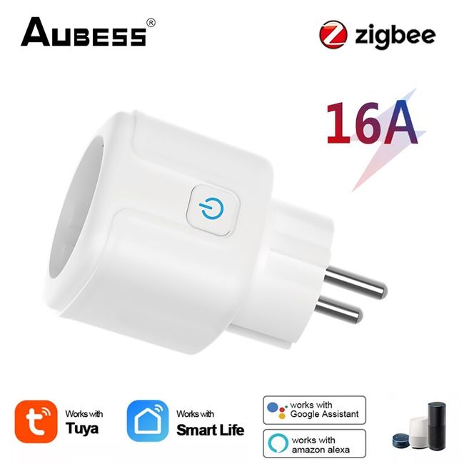 16A Tuya Smart Plug WiFi 3680W EU Intelligent Socket Timing Outlet  SmartLife APP Control Compatible with Alexa Google Home