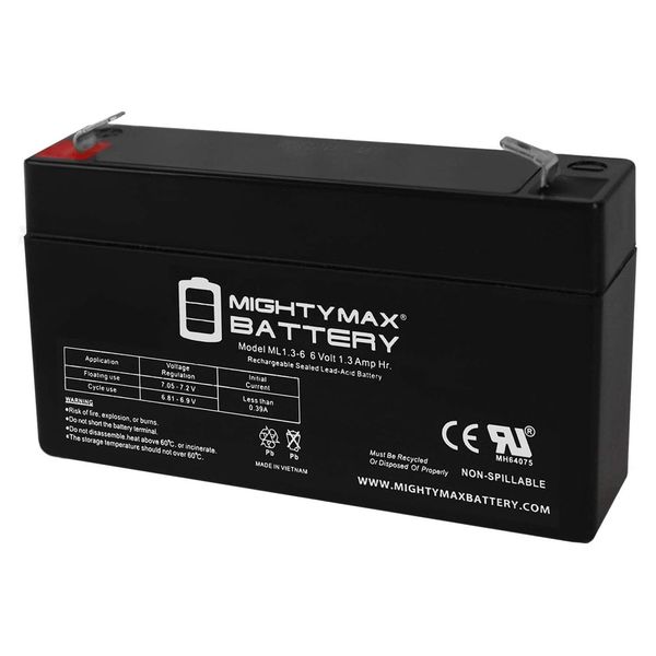 Mighty Max Battery 6V 1.3Ah GE Interlogix 60-914 Back-Up Battery for GE Simon 3