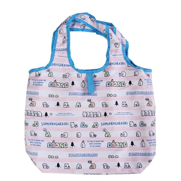 J's Planning Sumikko Gurashi Insulated Eco Bag, Border, Cold and Heat Retention, Zippered, Elastic Included, Compact Storage