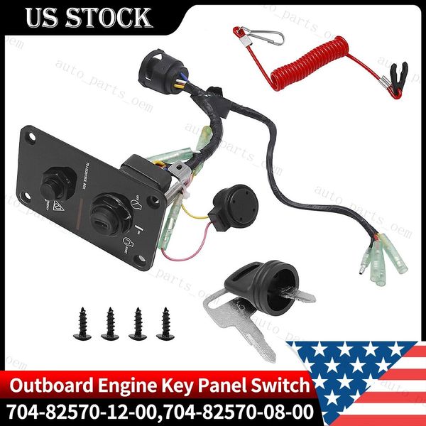 Outboard Single Engine Key Switch Assembly Panel Fits For Yamaha 704-82570-12-00