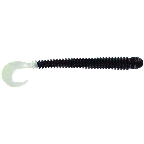 Big Bite Baits 4" DISC Worm/Black NEON/White Pearl Tail (10 Pack)