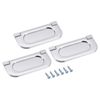 uxcell Finger Flush Pull Handle 74x34x5mm Rectangle for Drawer Door Bright Silver 3pcs