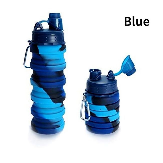 500ml Silicone Foldable Water Bottle 500ml Top Grade Silicone Water Bottles  for Travel Outdoor Sport Drop