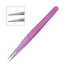 5" Tweezers Pointed Beauty Eyebrow Sharp Eyelashes Extension Pink
