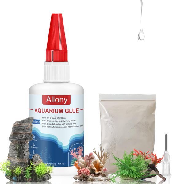 Allony Pflanzenkleber Aquarium, Korallenkleber, Landschaftsbau Aquarium Kleber, Pflanzenkleber Geeignet für die Wasserlandschaftsgestaltung wie Wasserpflanzen, Moos, Korallen, Stein, Treibholz