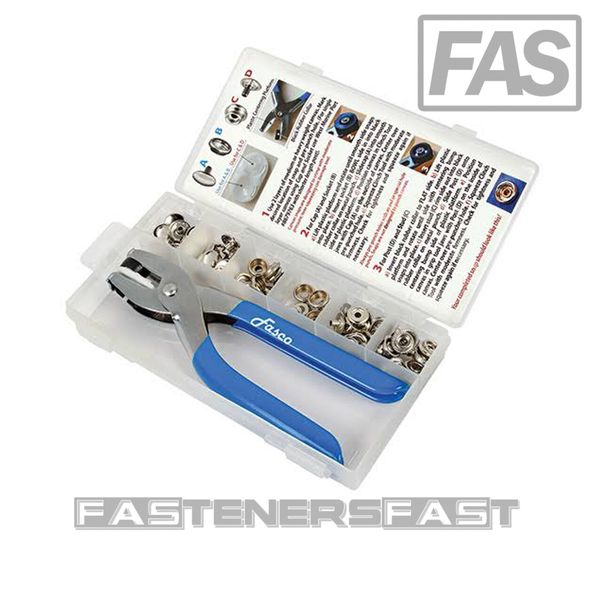 (1) Canvas Snap Kit with Clinching Tool, 72-Pack - Nickle Plated Brass Snaps