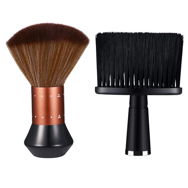 Vtrem Barber Brush Neck Duster: Profesional Barbers Hair Cutting Brush Rosegold Black Barber Powder Brush Barber's Fluffy Hairbrush Salon Brushes