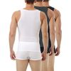 Underworks Mens Microfiber Compression Tank 3-Pack, XLarge, White Black Dark Grey