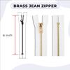 Brass Jean Zipper 6" White Zip for Sewing Craft