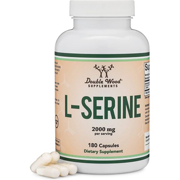 L-Serine Capsules 2,000Mg, 180 Count, Brain Health Supplement, by Double Wood