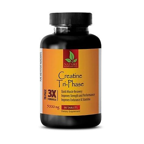 Pure Creatine Pills - Creatine Tri-Phase 5000mg - Muscle Strength - 90 Tablets