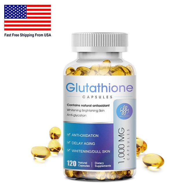 1000MG L-Glutathione Capsules Anti-Aging Anti Wrinkle Detox Skin Whitening Pill