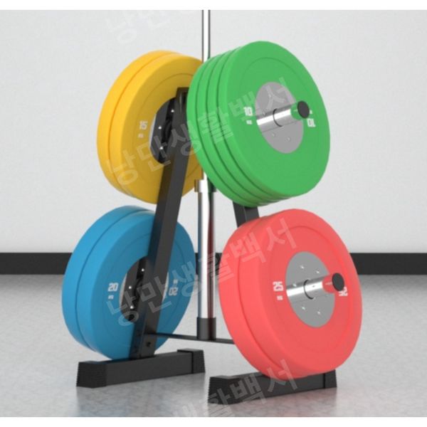 Disc Holder Pedestal Barbell Organizer Barbell Bar Light Weight Compatible, White