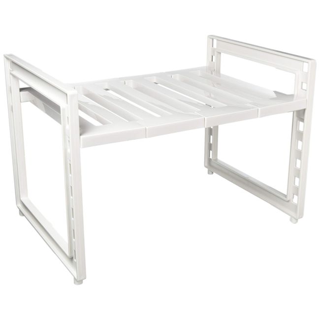 Pearl Metal HB-4813 Under Bathroom Space Rack, White, 12.2 - 20.9 inches (360 - 530 mm), Extendable Type, Arrangement Free