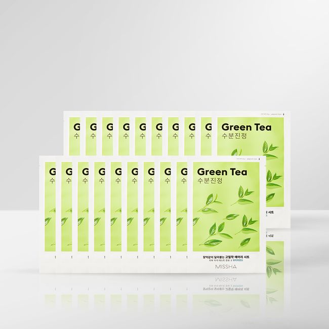 [Missha] (10+10) Airy close-fitting sheet mask [Green Tea] 20 sheets set