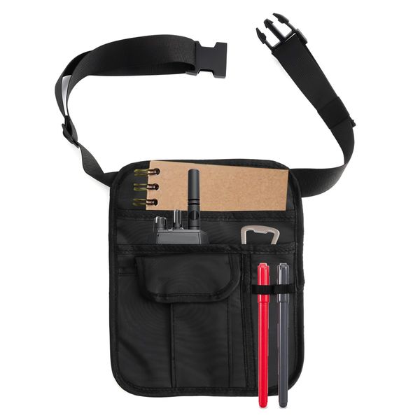 Schwarze Server Tasche für Kellnerin, justierbare Serving Kellner Schürze mit Taschen-Schnalle, Restaurant Taille Geld Schürze Tasche Gürtel Tasche für Kellner Hotels Bars