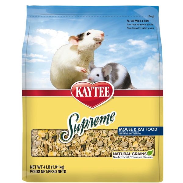 Kaytee Supreme Pet Mouse and Rat Food, 4 lb 4 Pound (Pack of 1)