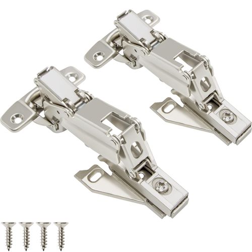 TOUCH Cabinet Hinges (1 Pair, 2 PCS) Face Frame 165 Degree Full Overlay Clip-on Lazy Susan Self Close Folding Cupboard Door 3-Way Adjustable Kitchen Corner Cabinet Hinges with Screws