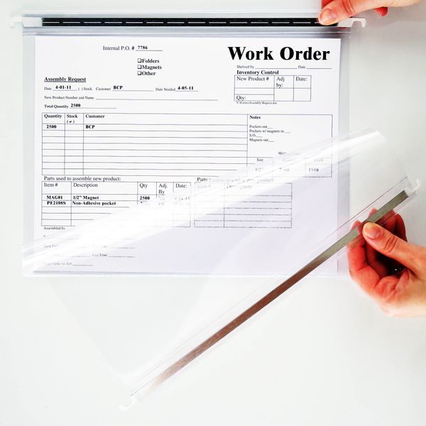 Store SMART - Clear Hanging File Folder with Two Sturdy Metal rods - 10 Pack - RHF231C-10