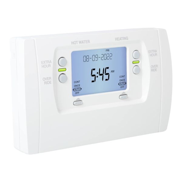 LavaTap Pro Controls 7 Day 2 Channel Heating Programmer Direct Replacement for Honeywell ST9400C Heating Hot Water Control Compatible with Honeywell ST699 ST799 ST7100, White