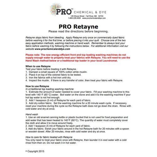 PRO Retayne Color Fixative 4oz | Best Liquid Color Fixative for Dyed Cotton, Linen and Rayon Fabrics