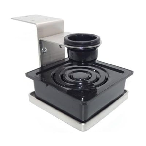 Bar Gun Holder with Protective Grommet, Wall Mount Design, Black and Silver