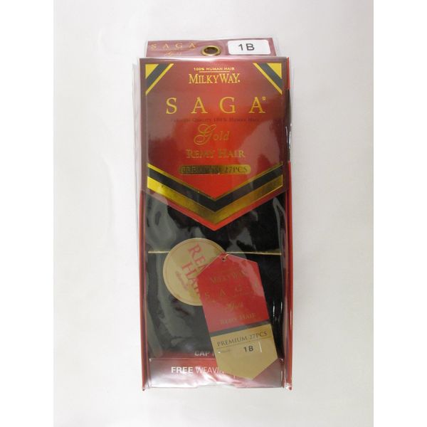 Saga Gold remy Hair Premium 27pcs #1B by Milky Way