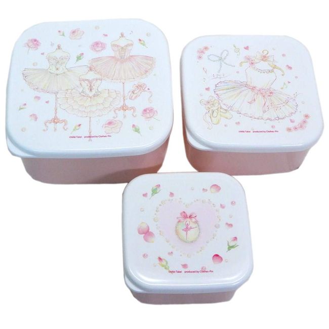 Closed Pin Takeimiki Square Box Set of 3, Lunch Box, Bento Box, Ballet, Etoile