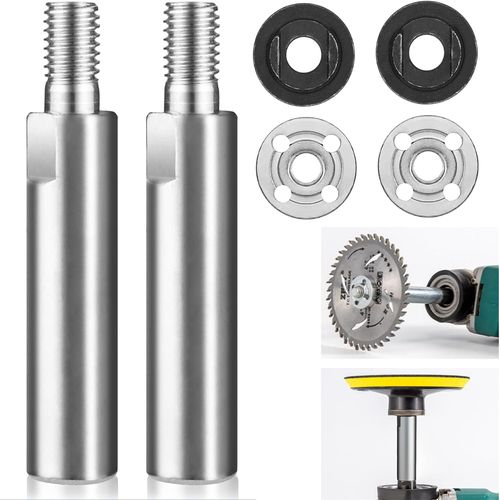 Moonlik Angle Grinder Extension Rods, M10 Thread Adapter Lever with Pressure Plates Nut, 6PCS Set for 100 Type Angle Grinder/Polisher