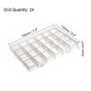 sourcing map Component Storage Box - PP Fixed 24 Grids Electronic Component Containers Tool Boxes Clear White 193x132x22mm