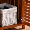 Shoe Bench with Storage Cabinets, Entryway Bench w/ Cushion Hidden Compartment