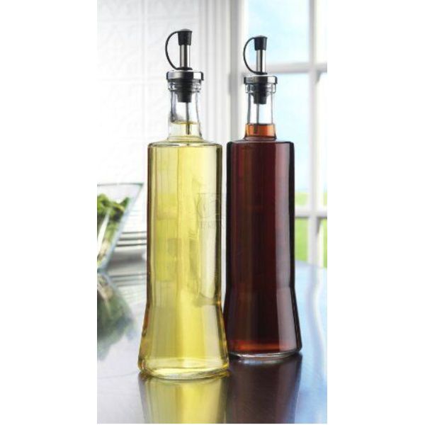 Home Essentials & Beyond Glass Oil and Vinegar Cruet Dispenser 20oz, Set of 2