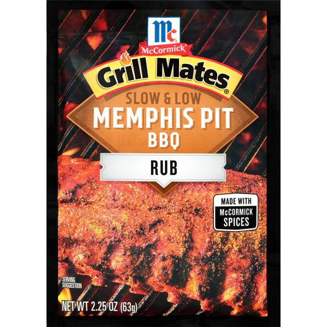 McCormick Grill Mates Slow & Low Memphis Pit BBQ Rub, 2.25 oz (Pack of 10)