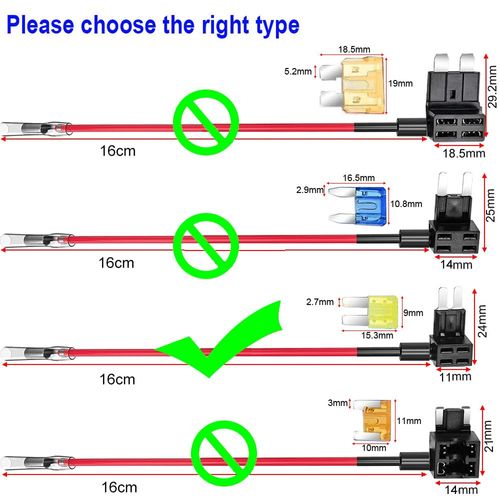 Gebildet 4pcs 12V-24V Add-a-Circuit Micro2 Fuse Tap, Piggy Back Blade Fuse Holder with Wire Harness, 6 pcs Micro 2 Fuse (5A 10A 15A) and Fuse Puller