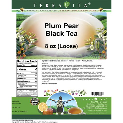 Plum Pear Black Tea (Loose) (8 oz, ZIN: 427309)