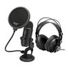 Blue Yeti Microphone Blackout with Knox Gear Headphones and Pop Filter