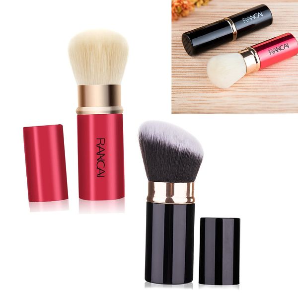 Canzoon Pennello Trucco Cipria 2PCS Pennelli Make Up Professionali Portatile Pennello Fard Piccolo Per Trucco Fondotinta Cipria Crème Liquido Professionali Pennelli (Nero, Rosso Oro)