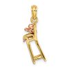 Real and Solid 14K Two-tone Gold High Chair w/Baby Charm