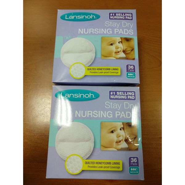 2 Boxes of 36 Pads: Disposable Nursing Pads Individually Wrapped Pads  - E3C