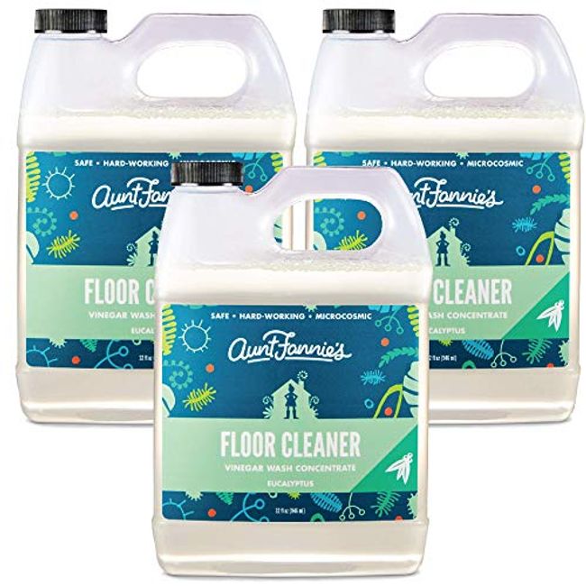 Aunt Fannie's Ultra Concentrated Floor Cleaner Vinegar Wash, Multi-Surface Floor Cleaner for Mopping, Makes 16 Gallons, Bright Lemon Scent, 32 oz. (