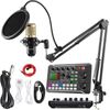 Kit de micrófono BM800 con tarjeta de sonido y efectos para podcast
