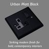 Varilight 1-Gang 13A Double Pole Switched Socket Matt Black