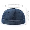 Initlove Mens Docker Hat Denim Brimless Sailor Hat Beanie Cap Dark Blue