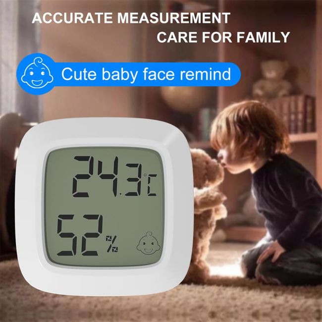 Cute Small Digital Indoor Thermometer Baby Room Temperature Thermometer  Clock - China Digital Thermometer, Thermometer