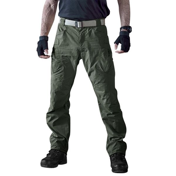 TACVASEN Mens Casual Quick Drying Lightweight Cargo Pants Military Work Trousers Army Green 34