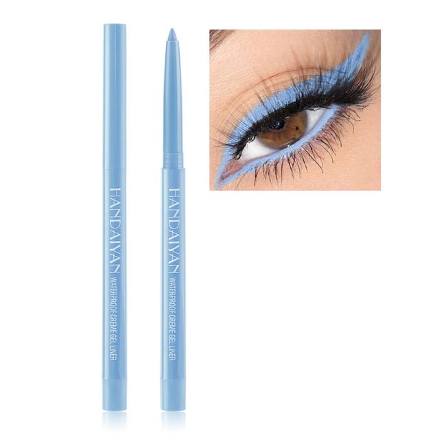 Coloured Eyeliner Liquid Eyeliner, Matte Eyeliner Pencil, All Day Long-Lasting Eye Liners Waterproof Sweat Resistant Eyeliner Pencil for Makeup Tool (Blue)