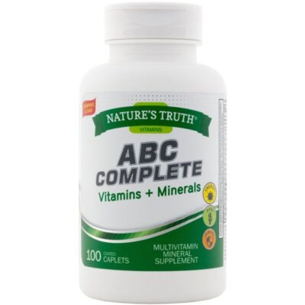 Nature's Truth Vitamins ABC Complete Vitamin + Minerals Coated Caplets 100 Count