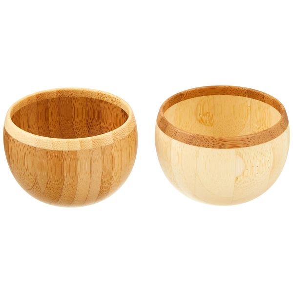 RIVERET RV-126WB MARI Ochoko 2.3 fl oz (60 ml) Pair Set, Bamboo Dishwasher-Safe, White/Brown