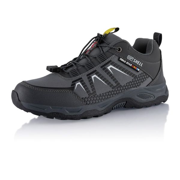 Fusskleidung® Damen Herren Wanderschuhe Softshell Trail Running Trekkingschuhe Grau EU 42