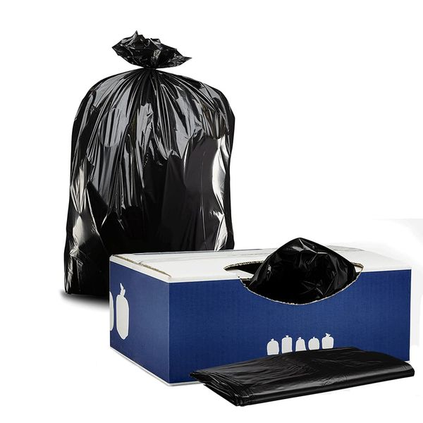 Plasticplace - W14LDB 12-16 Gallon Trash Bags │ 1.2 Mil │ Black Garbage Can Liners │ 24" x 31" (250 Count)